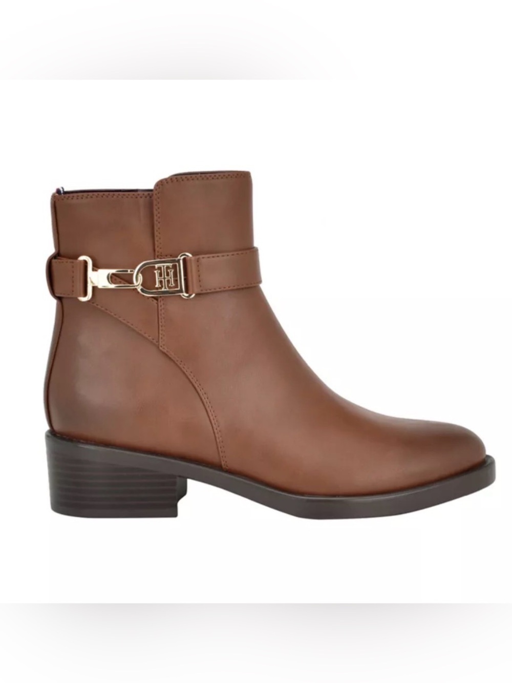 Tommy Hilfiger Brown Ankle Booties wSide Zipper Ianzi Ornamented Side Zip 8,5